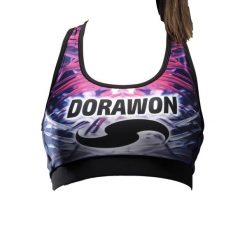 Damski tank top Dorawon Electric. Czarne topy damskie DORAWON, bez wzorów, sportowe, bez kołnierzyka, bez ramiączek. Za 354.50 zł.
