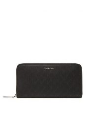 Calvin Klein Portfel Ck Must Aop Large Zip Around LV04F1073G Czarny. Czarne portfele damskie Calvin Klein, ze skóry. Za 279.99 zł.