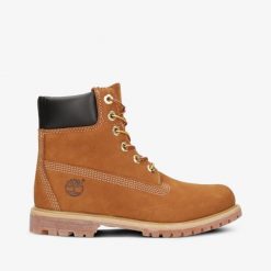 Trapery damskie TIMBERLAND Premium 6 Inch Boot W. Brązowe trapery damskie Timberland, z gumy, bez zapięcia. W wyprzedaży za 783.99 zł.