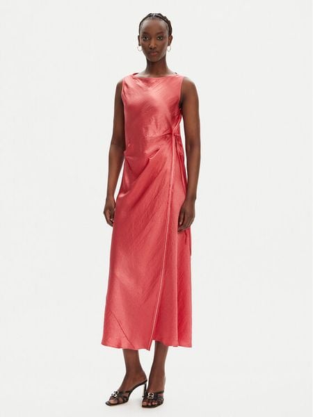 PINKO Sukienka koktajlowa Amico 105011 A2BU Koralowy Regular Fit. Pomarańczowe sukienki damskie Pinko, m, bez wzorów, z syntetyku, wizytowe, bez kołnierzyka, bez ramiączek. Za 879.99 zł.