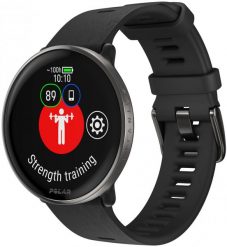 Polar Ignite 3 Titanium czarny silikonowy S/L. Czarne zegarki sportowe Polar, bez wzorów, z polaru, na fitness i siłownię. Za 1,049.00 zł.