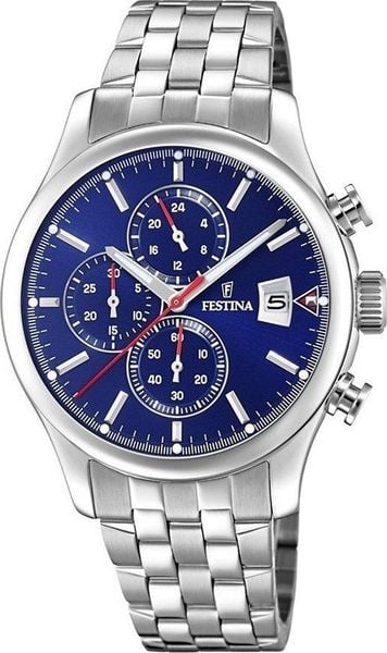 Zegarek Festina Zegarek męski Festina F20374-2 srebrny. Szare zegarki męskie Festina, bez wzorów, srebrne. Za 594.00 zł.