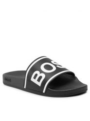 Boss Klapki Bay 50466688 10218244 01 Czarny. Czarne klapki damskie Boss, bez wzorów, z tworzywa sztucznego, bez obcasa, bez zapięcia. Za 179.99 zł.