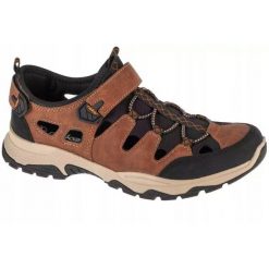 Skórzane Sandały Męskie Z Logo. Brązowe sandały męskie Rieker, bez wzorów, bez zapięcia. Za 491.99 zł.