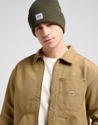 MESKA CZAPKA ZIMOWA LEE WORKWEAR BEANIE OAK MOSS 112372691. Zielone czapki męskie Lee, na zimę, bez wzorów. Za 89.99 zł.