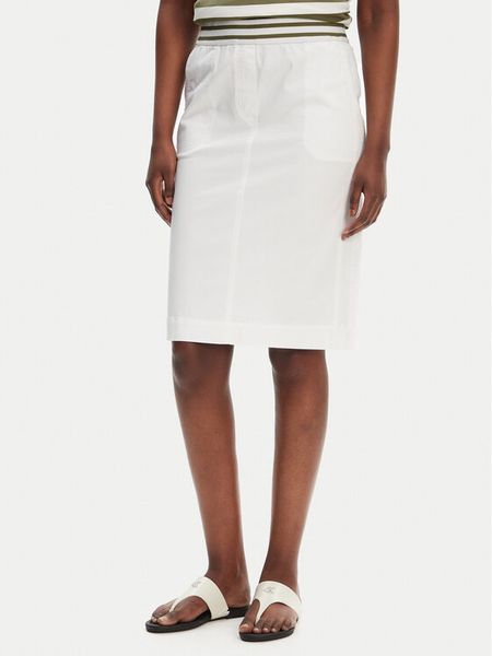 Olsen Spódnica ołówkowa 16001367 Biały Slim Fit. Białe spódnice damskie Olsen, bez wzorów, z bawełny, ołówkowe. Za 249.99 zł.