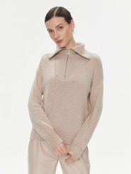 Marella Sweter Ruby1 2339460839200 Beżowy Regular Fit. Brązowe swetry nierozpinane damskie Marella, xl, bez wzorów, z wełny, bez kołnierzyka, bez ramiączek. Za 729.99 zł.