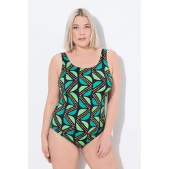 Damskie Strój kąpielowy dżungla bez miękkich miseczek okrągły dekolt. Czarne stroje kąpielowe damskie Ulla Popken, plus size, bez wzorów, z elastanu. Za 199.99 zł.