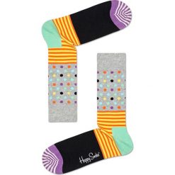 Happy Socks - Skarpety Stripe & Dot. Szare skarpety męskie Happy Socks, bez wzorów, z bawełny. W wyprzedaży za 24.90 zł.