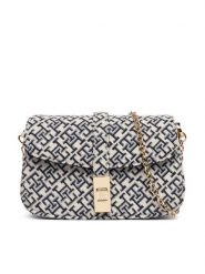 Tommy Hilfiger Torebka Th Heritage Chain Cross Jacquard AW0AW19320 Granatowy. Niebieskie torebki do ręki damskie Tommy Hilfiger, bez wzorów, z materiału, bez dodatków. Za 569.99 zł.