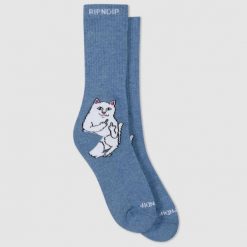 Skarpety Rip N Dip Lord Nermal Navy. Niebieskie skarpety męskie RIPNDIP, bez wzorów. Za 109.98 zł.