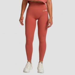 Legginsy damskie fitness z wysokim stanem cynamonowe Limitless. Brązowe legginsy damskie GYMBEAM, bez wzorów, z elastanu. Za 112.90 zł.