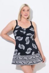 Damski Strój kąpielowy miękkie miseczki ramiączka z regulacją. Czarne stroje kąpielowe damskie Ulla Popken, plus size, bez wzorów, z elastanu. Za 279.99 zł.