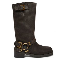 Oficerki MICHAEL Michael Kors. Brązowe kozaki damskie MICHAEL Michael Kors, bez wzorów, bez obcasa, na płaskiej podeszwie, bez zapięcia. Za 1,779.00 zł.