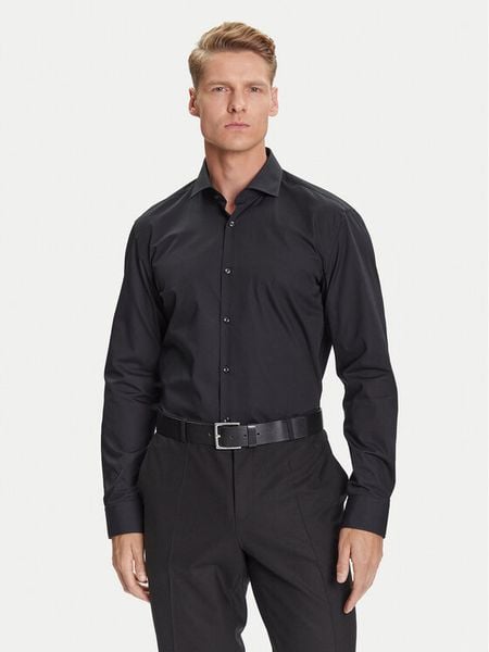HUGO Koszula C-Jason 50293691 Czarny Slim Fit. Czarne koszule męskie Hugo, m, bez wzorów, z bawełny, bez kołnierzyka, bez ramiączek. Za 229.99 zł.