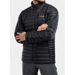 Kurtka puchowa męska Rab Microlight Jacket. Czarne kurtki męskie RAB, m, bez wzorów, z puchu, sportowe, bez kaptura. Za 749.99 zł.