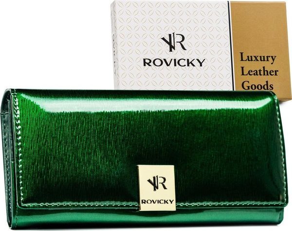 Rovicky Lakierowany portfel damski na karty Rovicky NoSize. Portfele damskie ROVICKY, z lakierowanej skóry. Za 175.39 zł.