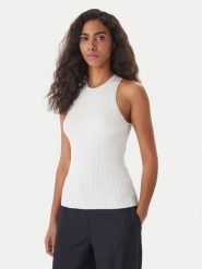 HUGO Top Sarepla 50539890 Écru Slim Fit. Topy damskie Hugo, xl, bez wzorów, z wiskozy, bez kołnierzyka, bez ramiączek. Za 429.99 zł.