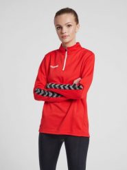 Bluza do piłki nożnej damska Hummel demi-zip hml AUTHENTIC. Niebieskie bluzy damskie Hummel, xs, bez wzorów, z materiału, eleganckie, bez ramiączek, bez kaptura. Za 172.65 zł.