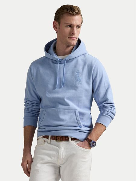 Polo Ralph Lauren Bluza 710936510008 Błękitny Relaxed Fit. Niebieskie bluzy męskie Polo Ralph Lauren, l, bez wzorów, z bawełny, bez ramiączek, bez kaptura. Za 569.99 zł.