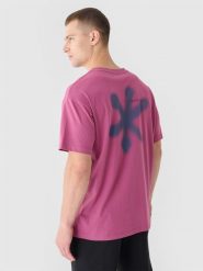 4F T-shirt oversize z nadrukiem męski - czerwony L. Czerwone t-shirty męskie 4F, l, bez wzorów, z bawełny, bez kołnierzyka, bez ramiączek. W wyprzedaży za 29.99 zł.