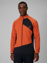 4F Bluza trekkingowa regular bez kaptura męska - pomarańczowa S. Brązowe bluzy męskie 4F, l, bez wzorów, z materiału, bez ramiączek, bez kaptura. Za 199.99 zł.