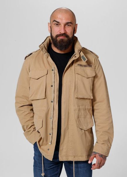 Kurtka przejściowa męska Pitbull M65. Zielone kurtki męskie PITBULL, l, z aplikacjami, z bawełny, militarne, bez kaptura. Za 379.00 zł.