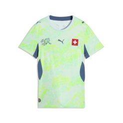 Damska koszulka wyjazdowa Szwajcaria 2026 PUMA. Niebieskie bluzki damskie Puma, l, bez wzorów, sportowe, bez kołnierzyka, bez ramiączek. Za 429.00 zł.