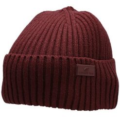 Czapka męska 4F. Czerwone czapki męskie 4F, na zimę, bez wzorów, z dzianiny. Za 36.99 zł.
