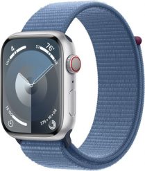 Smartwatch Apple Watch 9 GPS + Cellular 45mm Silver Alu Sport Loop Niebieski (MRMJ3KS/A). Niebieskie zegarki smartwatch Apple, bez wzorów. Za 2,368.13 zł.