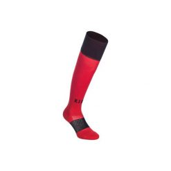Skarpety do rugby R500 wysokie. Czerwone skarpetki damskie OFFLOAD, bez wzorów, z elastanu. W wyprzedaży za 14.99 zł.