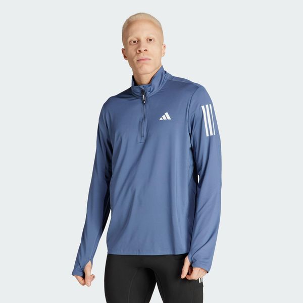 Kurtka Own the Run Half-Zip. Niebieskie kurtki męskie Adidas, xl, bez wzorów, z materiału, sportowe, bez kaptura. Za 129.99 zł.