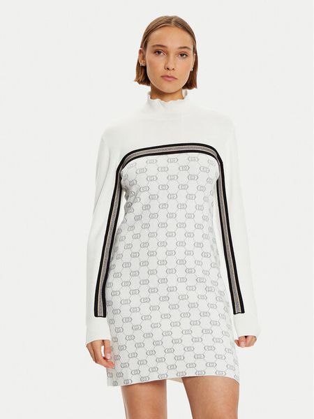 Liu Jo Sport Sukienka dzianinowa TF4227 MS63L Écru Regular Fit. Sukienki damskie Liu Jo Sport, l, bez wzorów, z dzianiny, sportowe, bez kołnierzyka, bez ramiączek, sportowe. Za 359.99 zł.