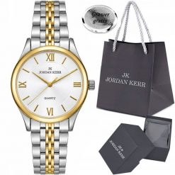 Zegarek Jordan Kerr Zegarek damski Jordan Kerr BRUNA srebrno-złoty. Szare zegarki damskie Jordan Kerr, złote. Za 169.80 zł.