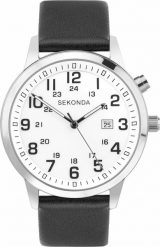 Zegarek Sekonda Zegarek męski Sekonda 30125 czarny. Czarne zegarki męskie Sekonda, bez wzorów. Za 422.00 zł.