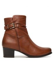 Caprice Botki 9-25300-45 Brązowy. Brązowe botki damskie Caprice, bez wzorów, ze skóry, bez obcasa, na słupku, bez zapięcia. Za 589.99 zł.