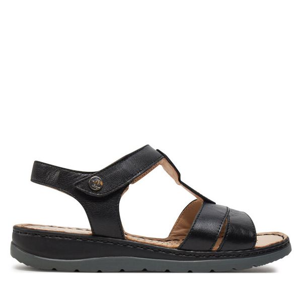 Sandały Caprice. Czarne sandały damskie Caprice, bez wzorów, bez obcasa, na płaskiej podeszwie, bez zapięcia. Za 189.99 zł.