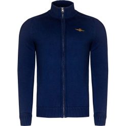 Sweter AERONAUTICA MILITARE. Niebieskie swetry męskie Aeronautica Militare, bez wzorów, z bawełny, bez kołnierzyka, bez ramiączek. Za 650.00 zł.