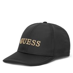 Czapka z daszkiem Guess. Czarne czapki damskie Guess, z aplikacjami. Za 159.99 zł.