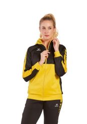 Kurtka treningowa z kapturem dla kobiet Erima Six Wings. Czarne kurtki sportowe damskie Erima, bez wzorów, z bawełny, bez ramiączek, z kapturem, do piłki ręcznej. Za 252.50 zł.