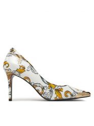 Versace Jeans Couture Szpilki 78VA3S50 Biały. Białe szpilki damskie Versace Jeans Couture, bez wzorów, z jeansu, bez obcasa, na szpilce, bez zapięcia. Za 559.99 zł.