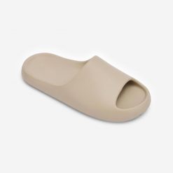 Second Life - Klapki basenowe Decathlon 500 Style - Stan Doskonały. Brązowe klapki damskie Decathlon, bez wzorów, z materiału, bez obcasa, bez zapięcia. Za 45.99 zł.