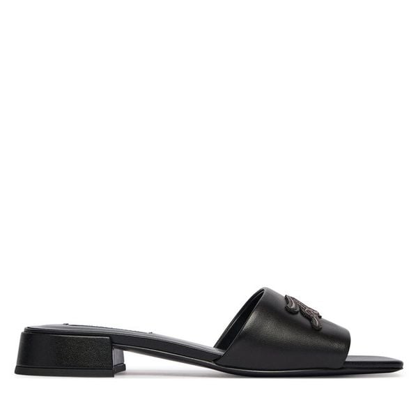 Klapki KARL LAGERFELD. Czarne klapki damskie KARL LAGERFELD, bez wzorów, bez obcasa, bez zapięcia. Za 375.99 zł.