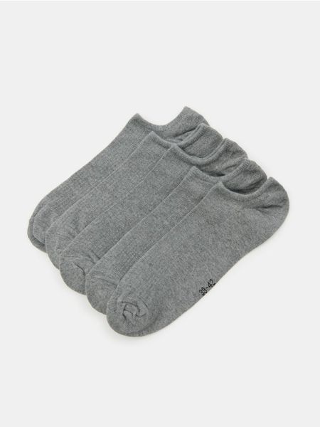 Skarpetki stopki OEKO-TEX 5 pack - szary. Szare skarpety męskie Sinsay, bez wzorów. Za 15.99 zł.