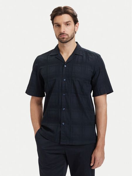 BOSS Koszula Rayer 50559322 Granatowy Regular Fit. Niebieskie koszule męskie Boss, m, bez wzorów, z bawełny, bez kołnierzyka, bez ramiączek. Za 284.99 zł.