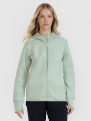 4F Bluza dresowa rozpinana z kapturem damska - miętowa XXL. Niebieskie bluzy damskie 4F, uniwersalny, bez wzorów, z dresówki, eleganckie, bez ramiączek, z kapturem. W wyprzedaży za 169.99 zł.