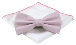 Mucha Męska z Poszetką (Zestaw) - Chattier - Perłowy Róż. Czerwone krawaty i muchy Chattier, bez wzorów, eleganckie. Za 59.00 zł.