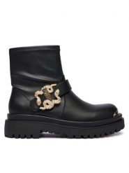 Just Cavalli Botki 79RA3S95 ZSS76 Czarny. Czarne botki damskie Just Cavalli, bez wzorów, ze skóry, bez obcasa, na płaskiej podeszwie, bez zapięcia. Za 789.99 zł.