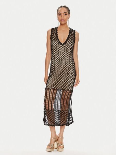 TWINSET Sukienka dzianinowa 241TT3210 Czarny Slim Fit. Czarne sukienki damskie Twinset, m, bez wzorów, z dzianiny, bez kołnierzyka, bez ramiączek. Za 1,079.00 zł.