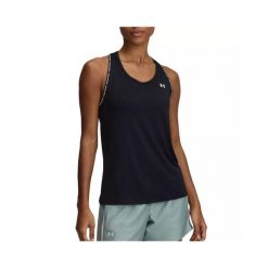 Damski tank top Under Armour Tech Knockout. Białe topy damskie Under Armour, bez wzorów, sportowe, bez kołnierzyka, bez ramiączek. W wyprzedaży za 140.85 zł.